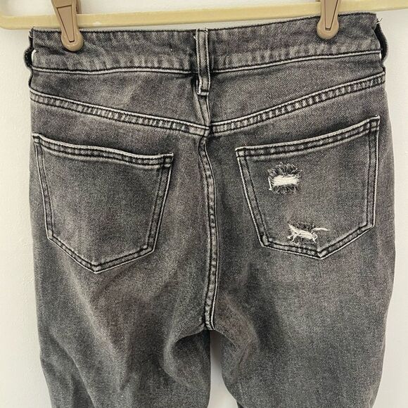 Pacsun size 25 Women's Black Distressed Mom Jeans 100% Cotton see pictures. - Picture 7 of 9